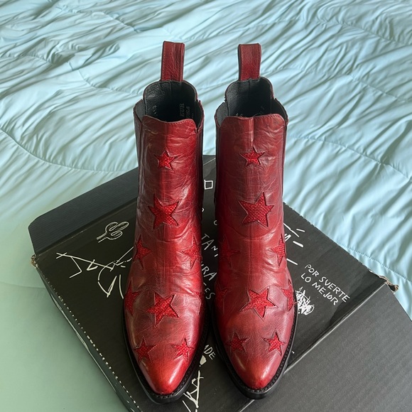 Mexicana by Old Gringo Reach for the Stars Circus boots fire red/red NIB 8.5 - Picture 3 of 14